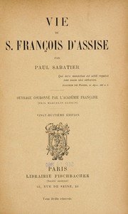 Cover of: Vie de S. Francois d'Assise by Sabatier, Paul