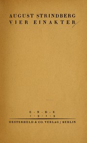 Cover of: Vier Einakter by August Strindberg