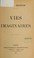 Cover of: Vies imaginaires.