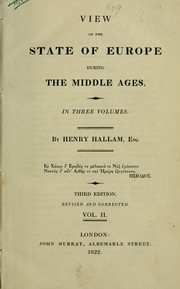 Cover of: View of the state of Europe during the Middle Ages by Henry Hallam