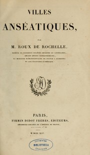 Cover of: Villes anséatiques by Roux de Rochelle