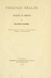 Cover of: Vincenzo Bellini: biografia ed aneddoti