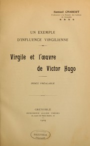 Virgile et l'oeuvre de Victor Hugo by Samuel Chabert