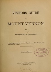 Cover of: Visitors' guide to Mount Vernon