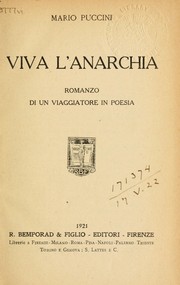 Cover of: Viva l'anarchia: romanzo di un viaggiatore in poesia