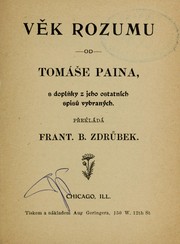 Cover of: Věk rozumu by Thomas Paine