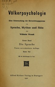 Cover of: Völkerpsychologie by Wilhelm Max Wundt
