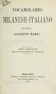 Cover of: Vocabolario Milanese-Italiano