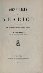 Cover of: Vocabulista in arabico by Celestino Schiaparelli