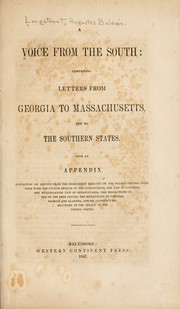 Cover of: A voice from the South by Augustus Baldwin Longstreet