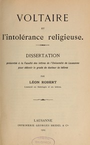 Cover of: Voltaire et l'intolérance religieuse by Léon Robert
