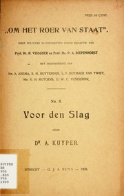 Cover of: Voor den slag