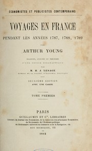 Cover of: Voyages en France pendant les années 1787, 1788, 1789 by Young, Arthur