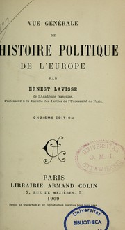 Cover of: Vue générale de l'histoire politique de l'Europe by Ernest Lavisse