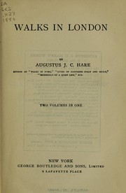 Cover of: Walks in London by Augustus J. C. Hare
