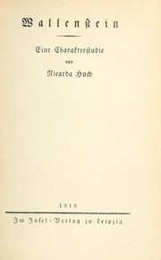 Cover of: Wallenstein: eine Charakterstudie