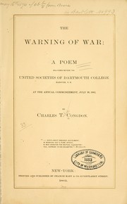 The warning of war by Charles T. Congdon