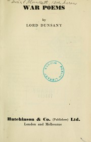 Cover of War poems by Lord Dunsany