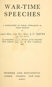 Cover of: War-time speeches by Jan Christiaan Smuts