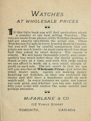 Cover of: Watches at wholesale prices. -- by McFarlane and Company.