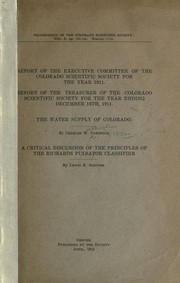 Cover of: The water supply of Colorado by Charles Worthington Comstock
