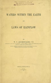 Cover of: Waters within the earth and laws of rainflow by Auchincloss, William Stuart