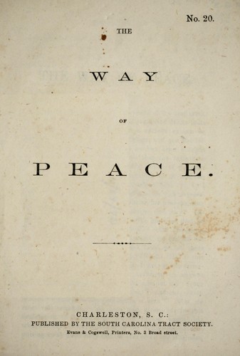 The Way of peace by South Carolina Tract Society