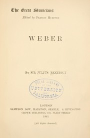 Cover of: Weber by Benedict, Julius Sir, Benedict, Julius Sir