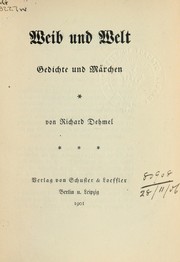 Cover of: Weib und Welt by Richard Dehmel