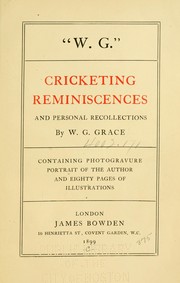 Cover of: "W.G.", cricketing reminiscences and personal recollections.