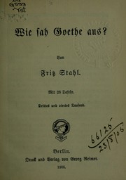 Cover of: Wie sah Goethe aus?