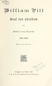 Cover of: William Pitt, Graf von Chatham