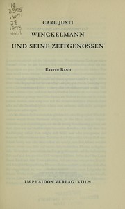 Cover of: Winckelmann und seine Zeitgenossen