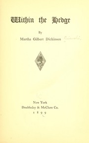 Cover of: Within the hedge by Martha Dickinson Bianchi
