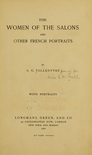 Cover of: The women of the salons: and other French portraits