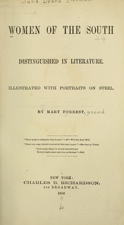 Cover of: Women of the South distinguished in literature: by Mary Forrest