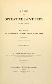 Cover of: A Work on operative dentistry by Greene Vardiman Black