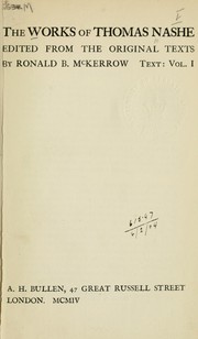 Cover of: Works by Nash, Thomas