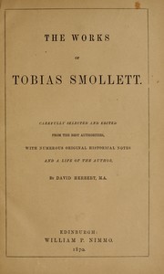 Cover of: The works of Tobias Smollett by Tobias Smollett