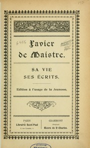Cover of: Xavier de Maistre by Xavier de Maistre