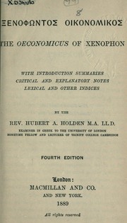 Cover of: Xenophontos oikonomikos  The oeconomicus of Xenophon by Xenophon