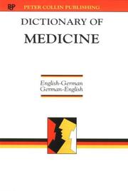 Cover of: Dictionary of Medicine: English-German (Bilingual Specialist Dictionaries)