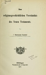 Cover of: Zum religionsgeschichtlichen Verständnis des Neuen Testaments by Hermann Gunkel