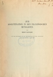 Cover of: Zur Agglutination in den französischen Mundarten