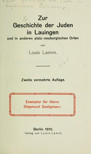 Cover of: Zur Geschichte der Juden im bayerischen Schwaben