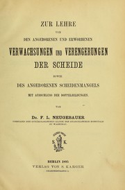 Cover of: Zur Lehre von den angeborenen und erworbenen Verwachsungen und Verengerungen der Scheide by Franz Ludwig von Neugebauer