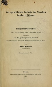 Cover of: Zur sprachlichen Technik der Novellen Adalbert Stifters