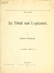 Cover of: Zu Tibull und Lygdamus