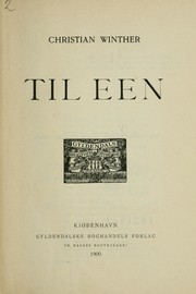Cover of: Til een by Christian Winther