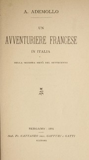 Cover of: Un avventuriere francese in Italia nella seconda met©  del settecento